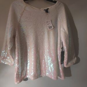 Forever 21 White Sequin Top New with Tags